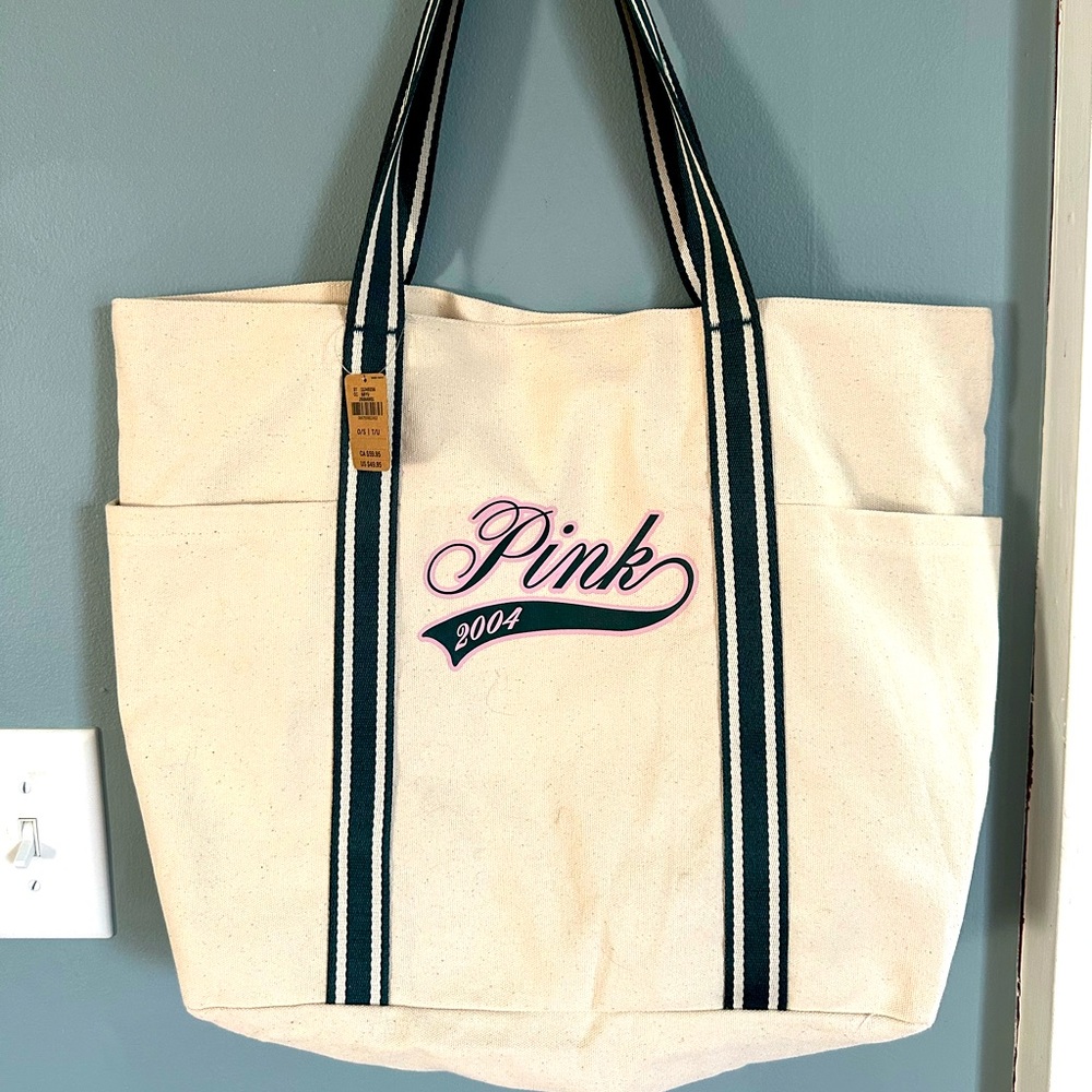 NWT pink canvas tote